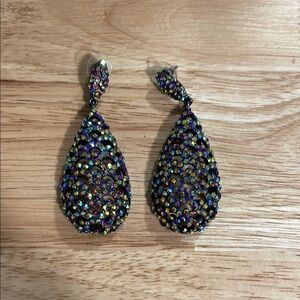 Crystal Teardrop Earrings with Sparkling Stones